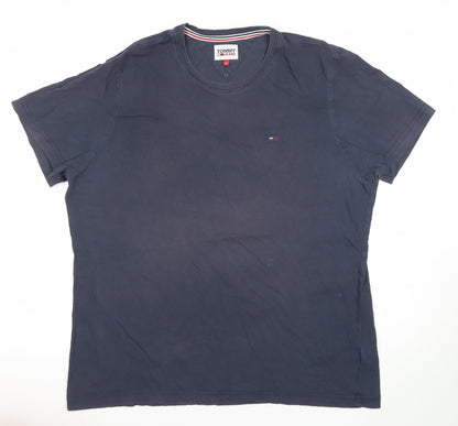 Tommy Jeans Men's Blue 2XL Crew Neck Cotton T-Shirt