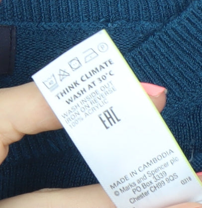 Marks and Spencer Women’s Blue Size 12 Crew Neck Jumper