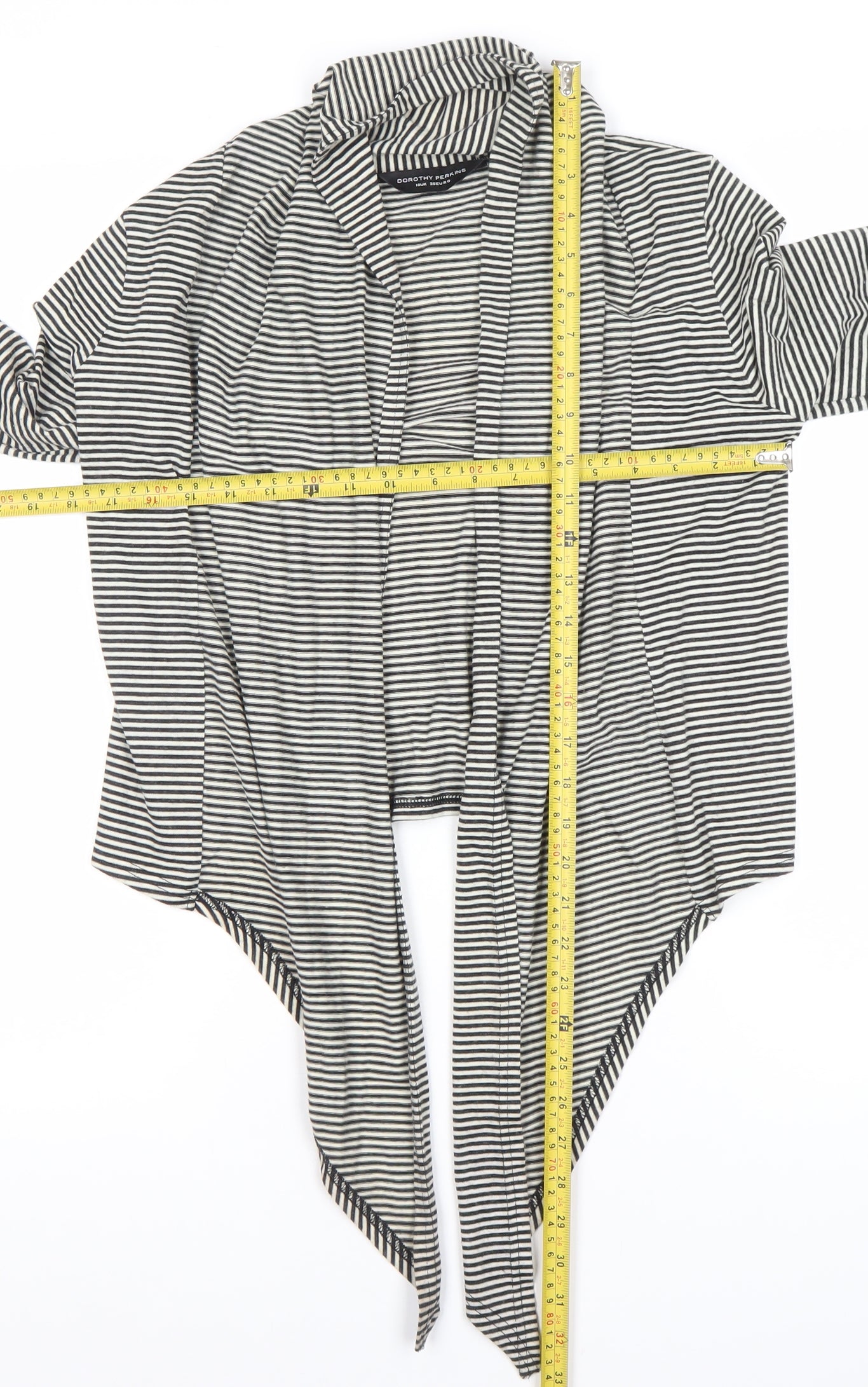 Dorothy Perkins Women’s Black Stripe Cardigan Size 10 UK Long Sleeve