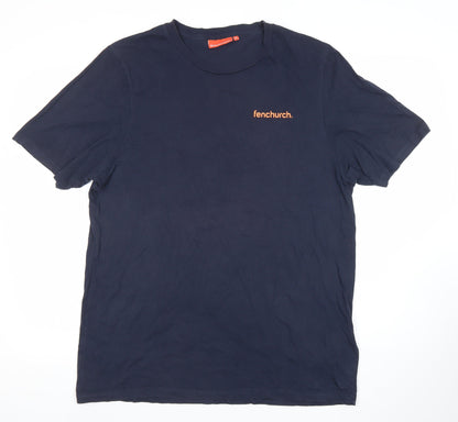 Fenchurch Men’s XL Blue Graphic Print Cotton T-Shirt