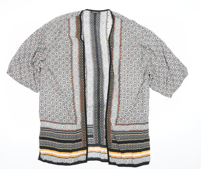 Warehouse Women’s Multicoloured Kimono Blouse Size L Geometric Viscose