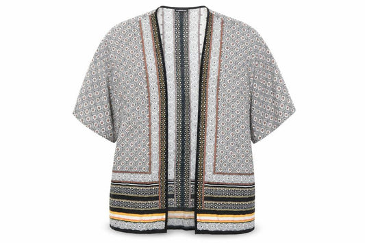 Warehouse Women’s Multicoloured Kimono Blouse Size L Geometric Viscose