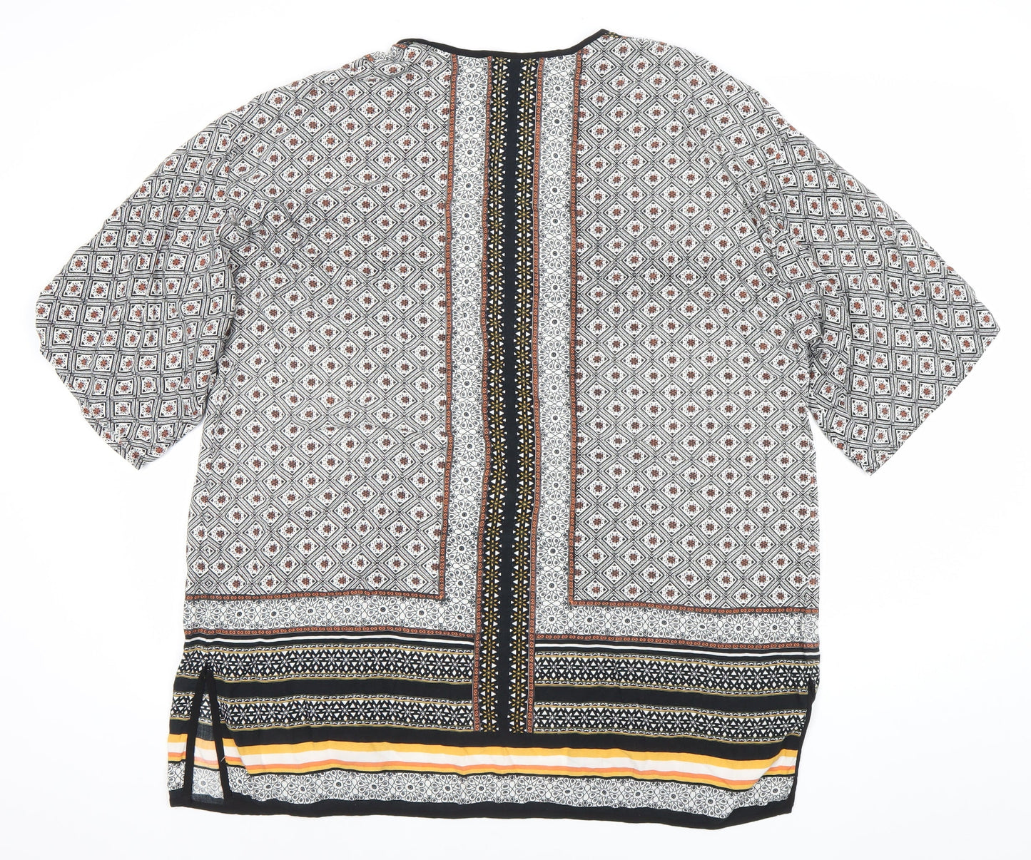 Warehouse Women’s Multicoloured Kimono Blouse Size L Geometric Viscose