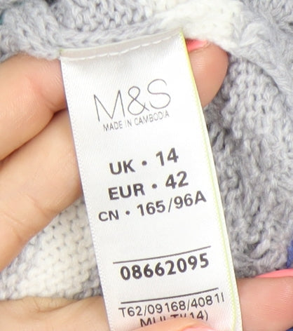 Marks and Spencer Women’s Multicoloured Striped Jumper UK 14