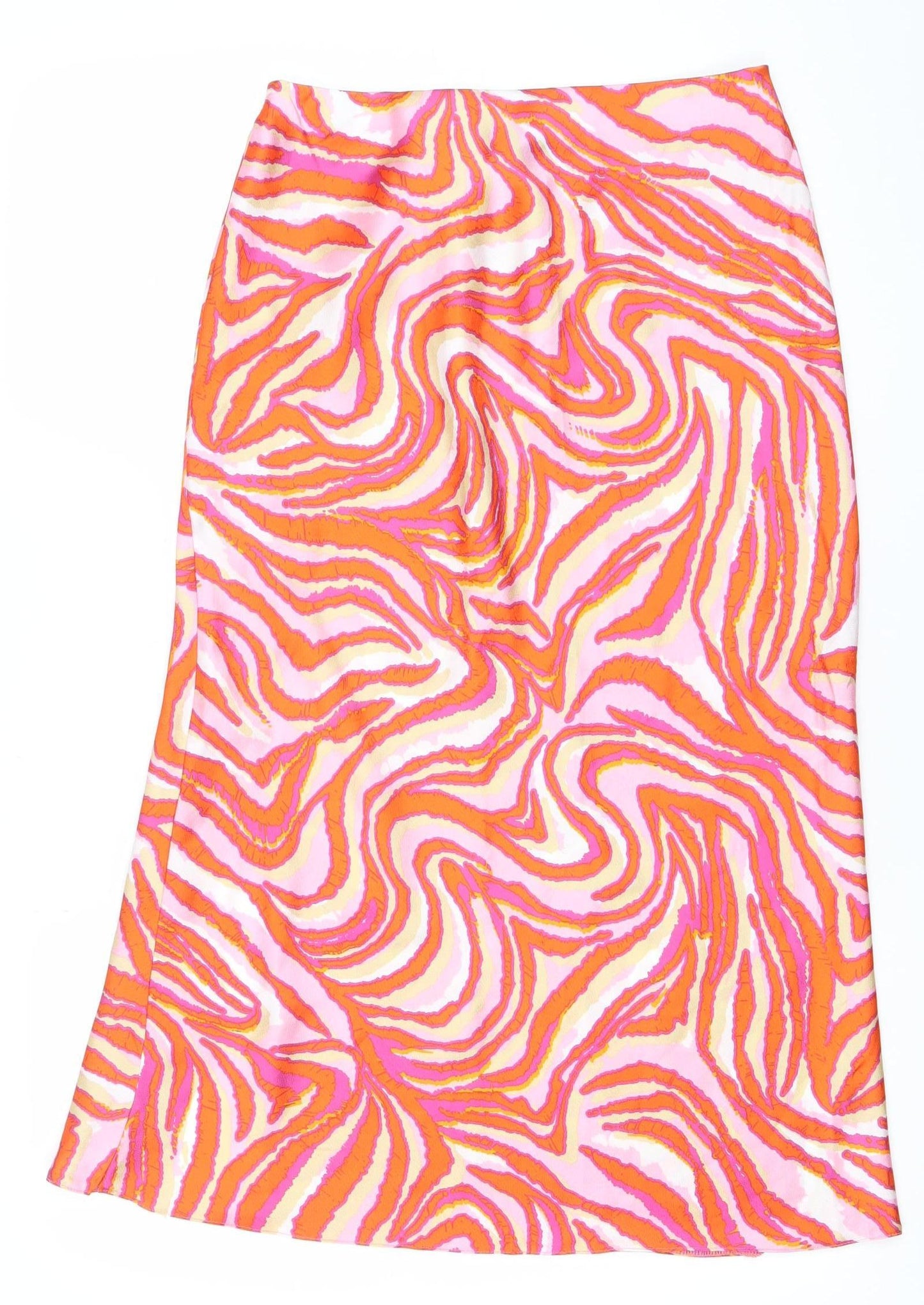 Dunnes Stores Womens Pink Orange Animal Print Pencil Skirt Size 12