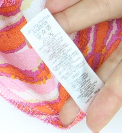 Dunnes Stores Womens Pink Orange Animal Print Pencil Skirt Size 12