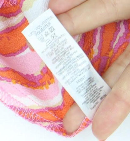 Dunnes Stores Womens Pink Orange Animal Print Pencil Skirt Size 12