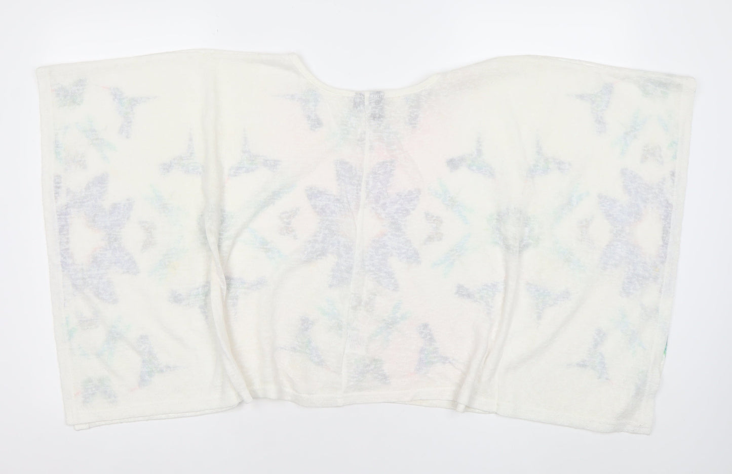 Izabel London Women’s White Kimono Sleeve Blouse Top S Butterfly Bird Print