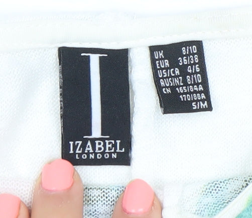 Izabel London Women’s White Kimono Sleeve Blouse Top S Butterfly Bird Print