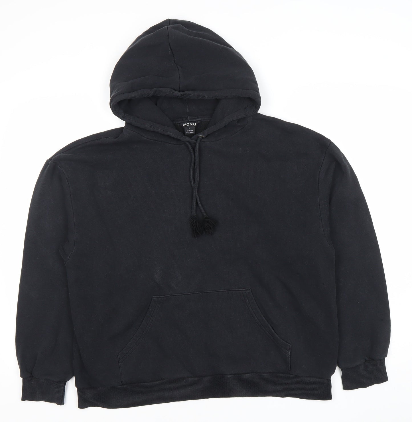 Monki Women’s Black Pullover Hoodie Size 12 Cotton Blend