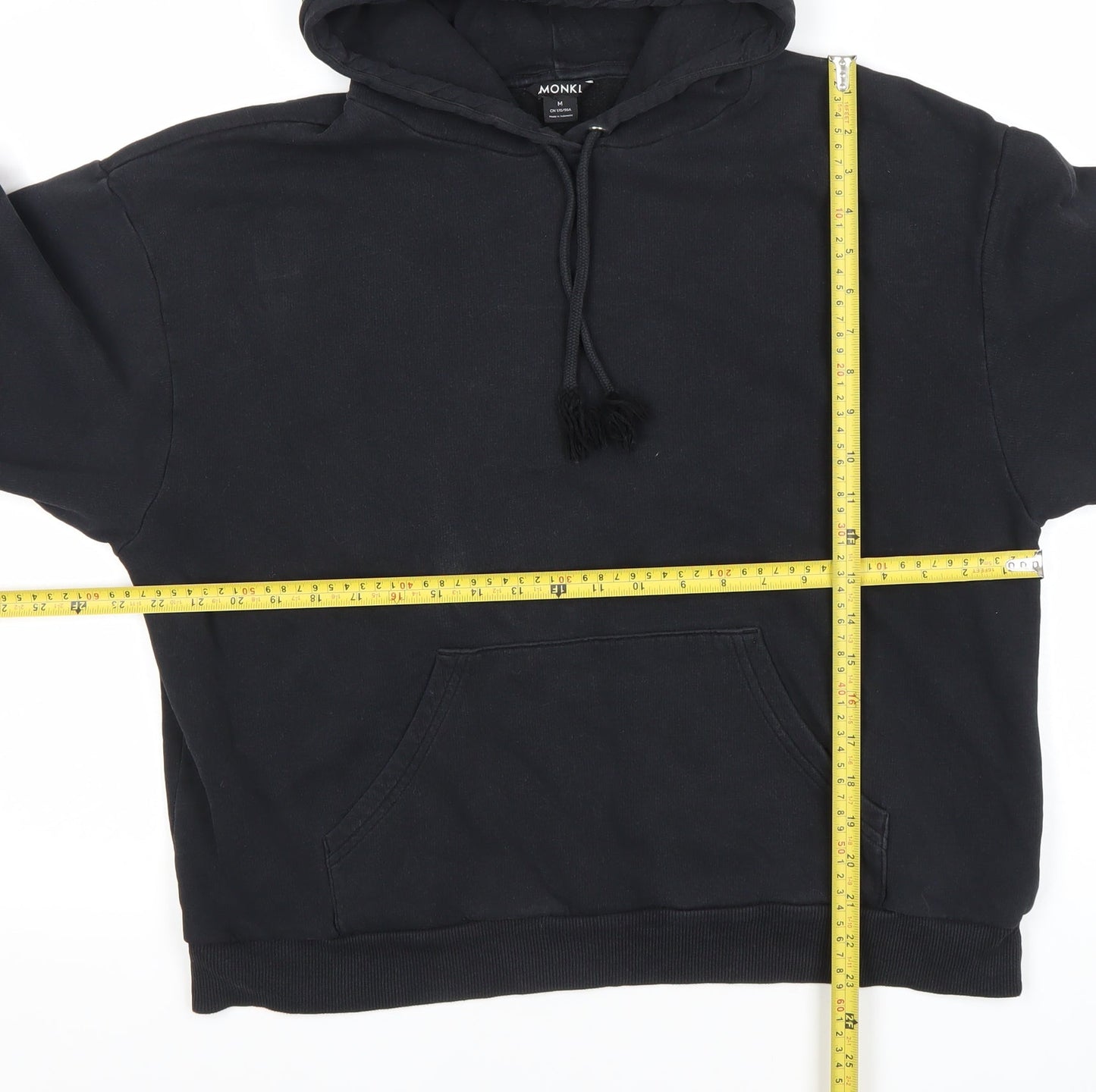 Monki Women’s Black Pullover Hoodie Size 12 Cotton Blend