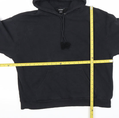 Monki Women’s Black Pullover Hoodie Size 12 Cotton Blend
