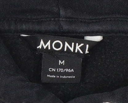 Monki Women’s Black Pullover Hoodie Size 12 Cotton Blend