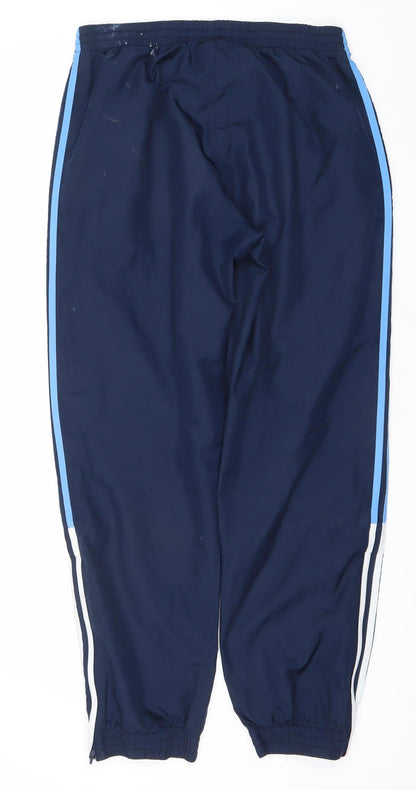 Adidas Men’s Blue Track Pants L Elastic Waist Side Stripe