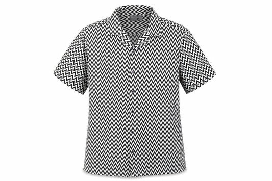 ASOS Unisex Black White Geometric Button-Up Shirt Size M
