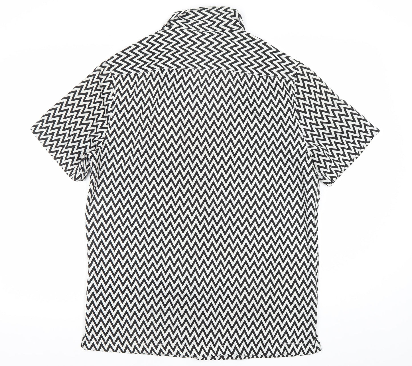 ASOS Unisex Black White Geometric Button-Up Shirt Size M
