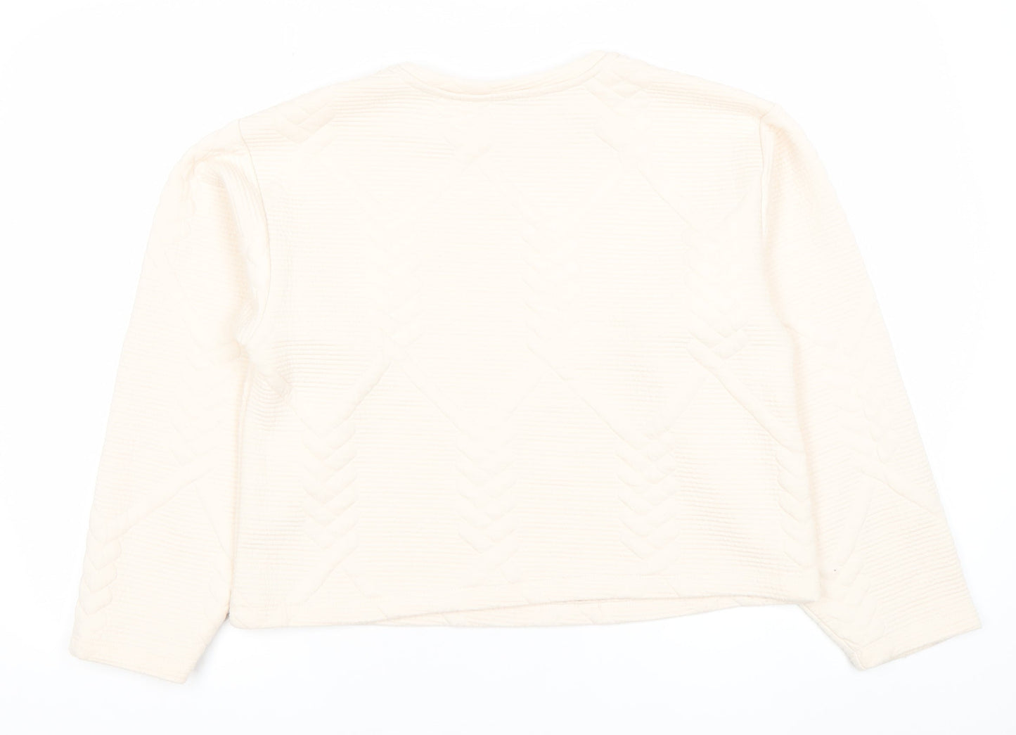 Gallery Women Ivory Long Sleeve Pullover Sweatshirt Medium