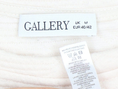 Gallery Women Ivory Long Sleeve Pullover Sweatshirt Medium