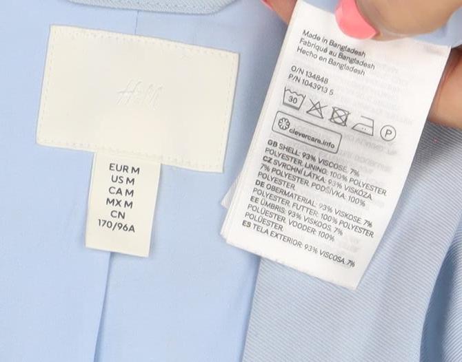 H&M Women’s Blue Double-Breasted Blazer Size 12 Regular