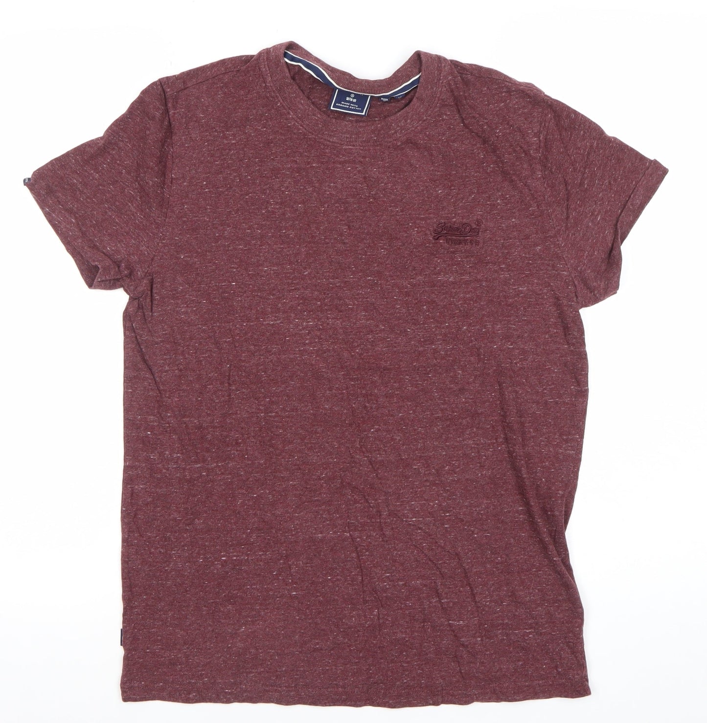 Superdry Men's Red Crew Neck Cotton T-Shirt Size M Short Sleeve