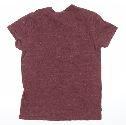 Superdry Men's Red Crew Neck Cotton T-Shirt Size M Short Sleeve