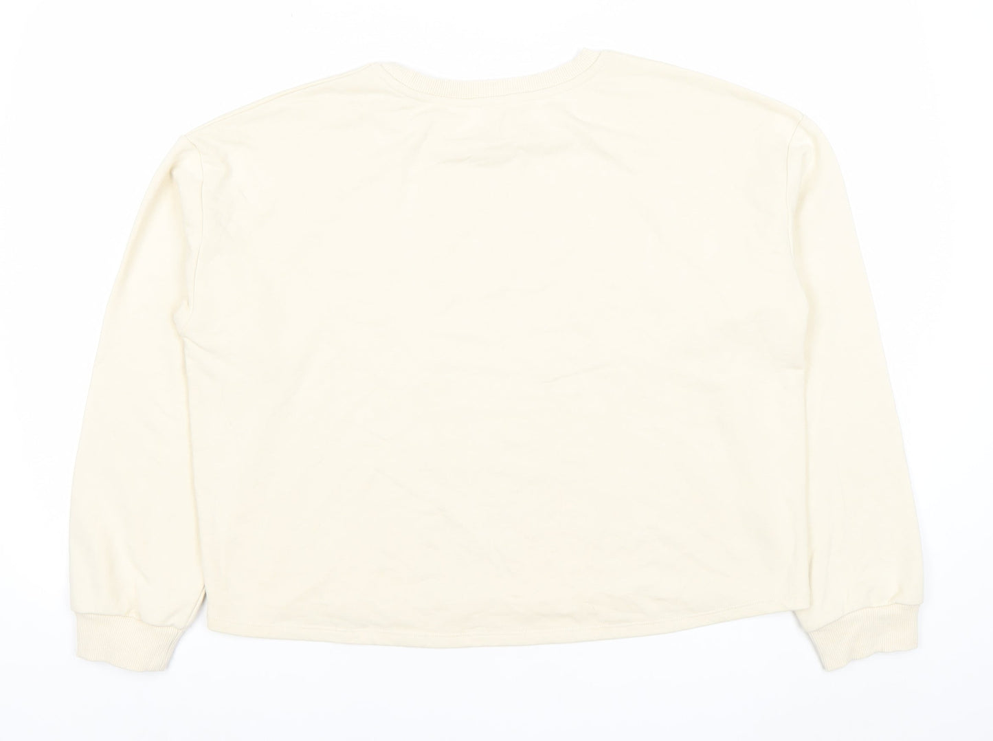 River Island Unisex Adults Beige Sweatshirt M Cotton Casual Crew Neck