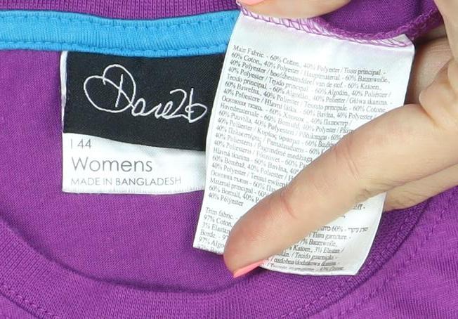 Dare 2b Womens Purple Geometric Graphic T-Shirt Size 14