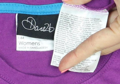 Dare 2b Womens Purple Geometric Graphic T-Shirt Size 14