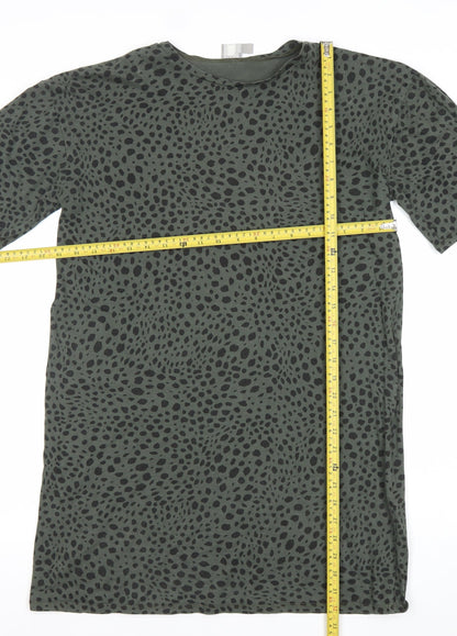 ASOS Women’s Green Animal Print UK 4 T-Shirt Dress Casual Summer