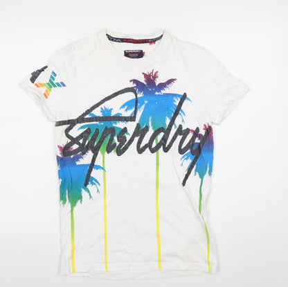 Superdry Men's White Small Crew Neck Graphic Print T-Shirt
