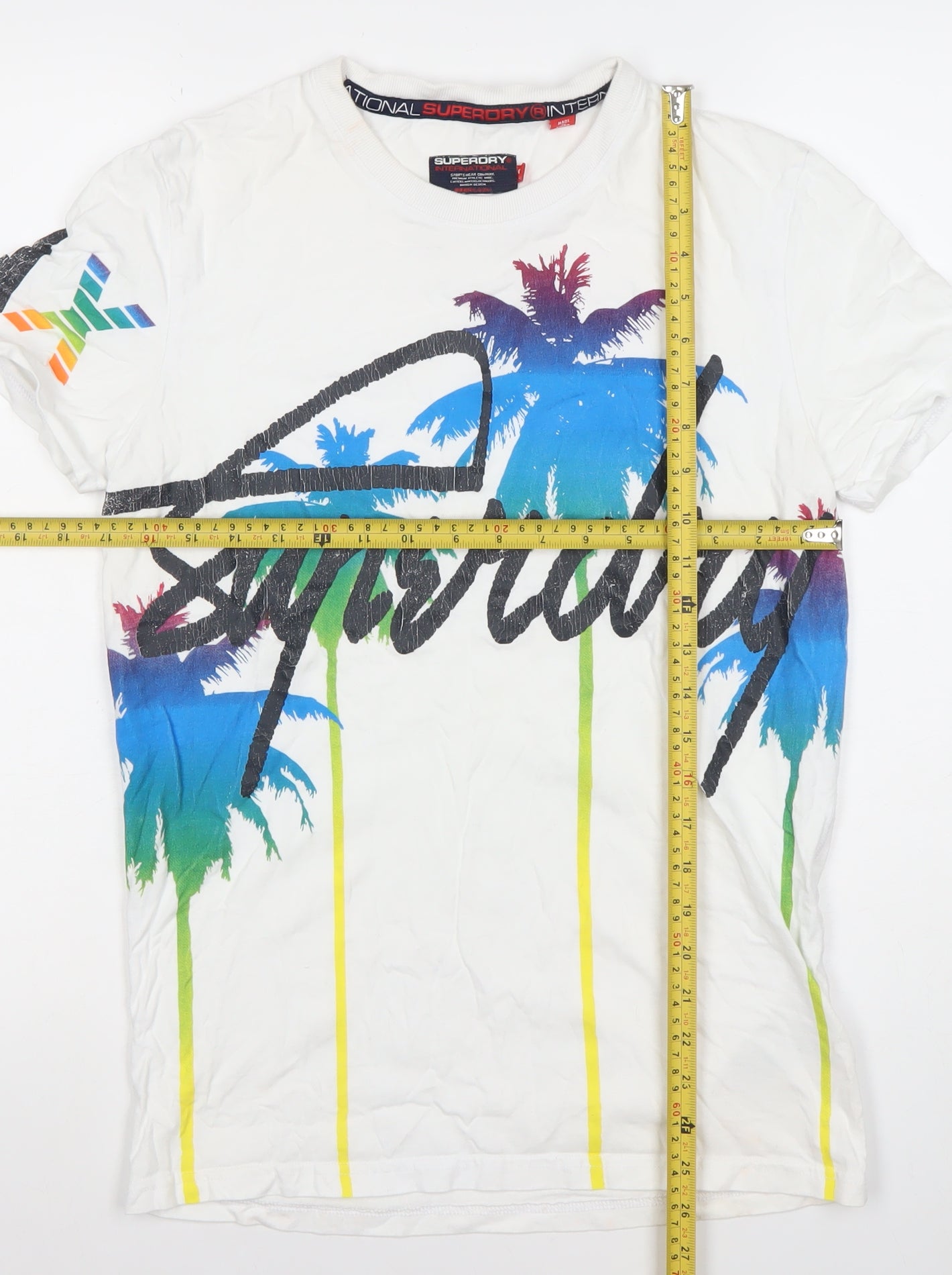 Superdry Men's White Small Crew Neck Graphic Print T-Shirt