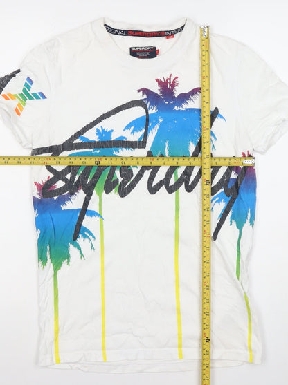 Superdry Men's White Small Crew Neck Graphic Print T-Shirt