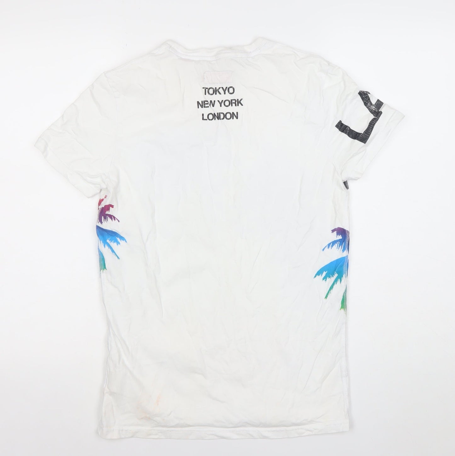 Superdry Men's White Small Crew Neck Graphic Print T-Shirt