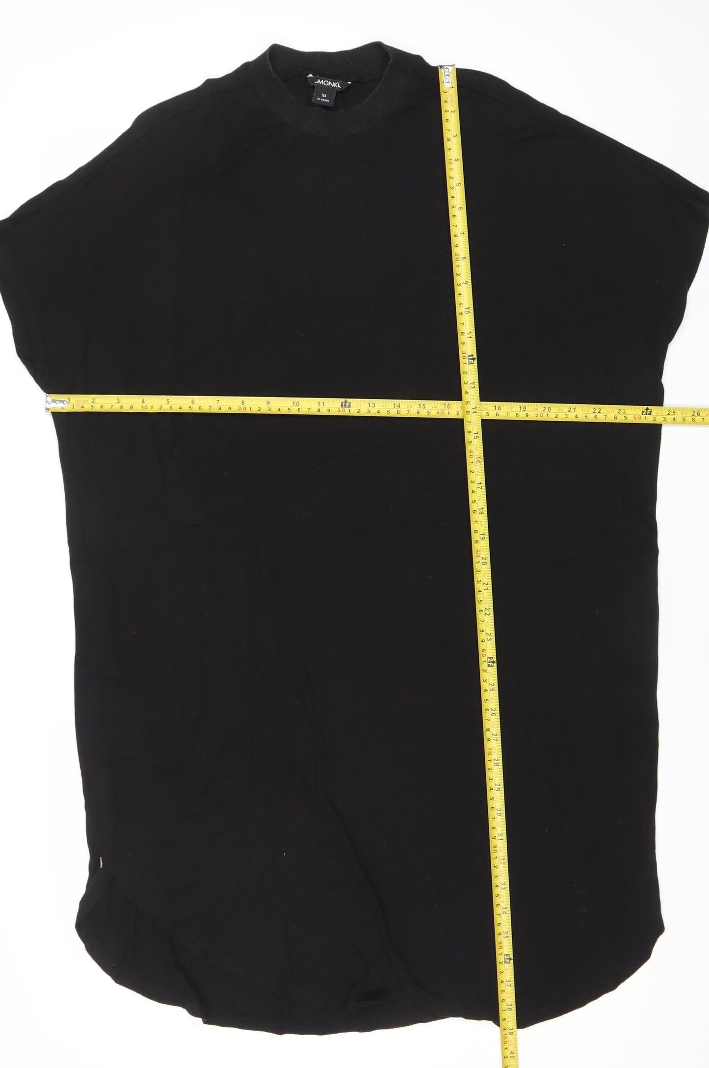 Monki Womens Black XS T-Shirt Dress Short Sleeve Casual