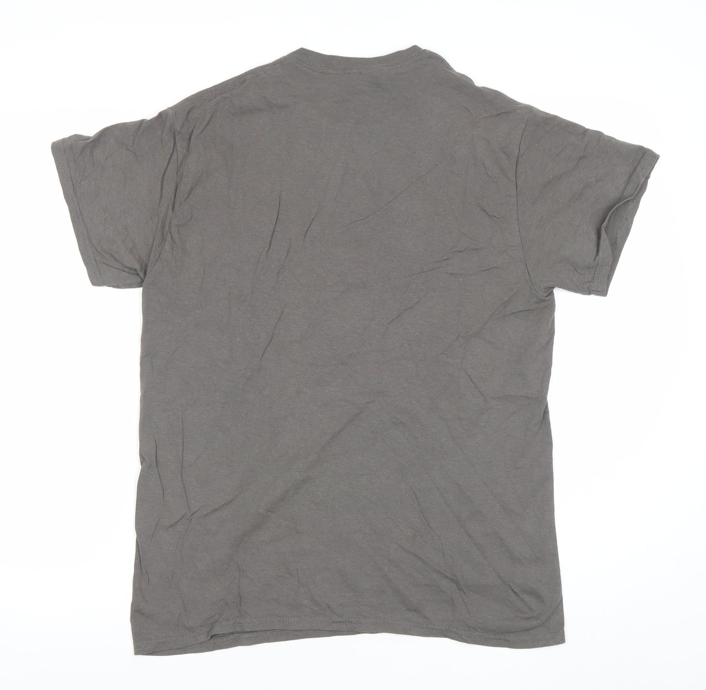 Gildan Men's Grey Graphic Motorcycle T-Shirt Size M Short Sleeve