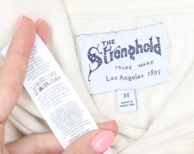 The Stronghold Women’s Beige Hoodie Medium Pullover Cotton
