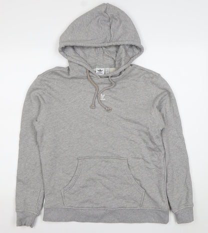 Adidas Womens Grey Size 14 Pullover Hoodie Sweatshirt Casual