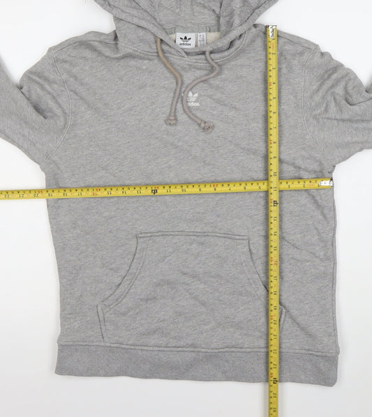 Adidas Womens Grey Size 14 Pullover Hoodie Sweatshirt Casual