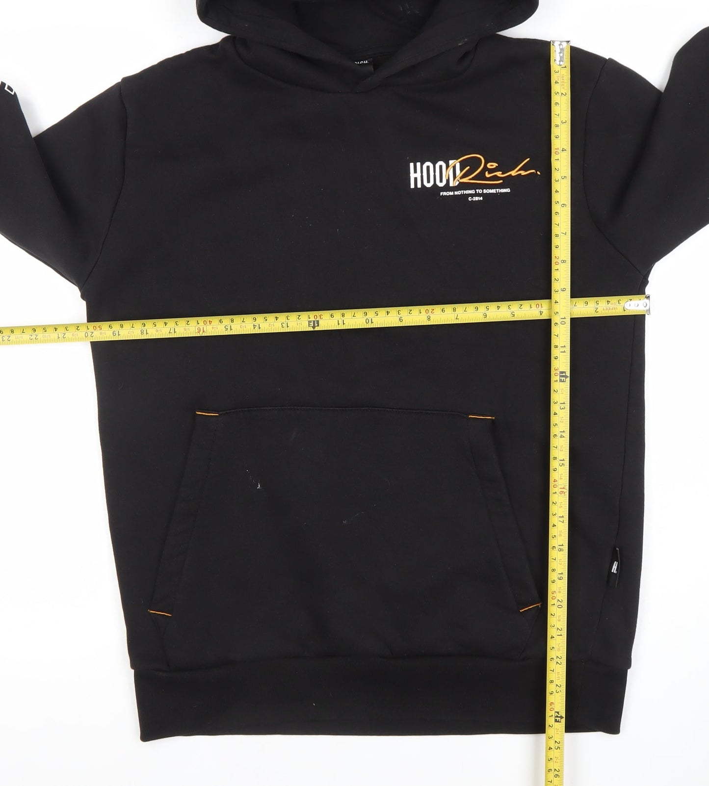 Hoodrich Men’s Black Pullover Hoodie XS Graphic Logo Fleece Streetwear