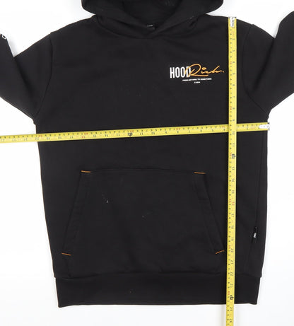 Hoodrich Men’s Black Pullover Hoodie XS Graphic Logo Fleece Streetwear
