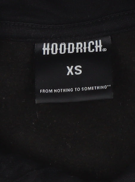 Hoodrich Men’s Black Pullover Hoodie XS Graphic Logo Fleece Streetwear