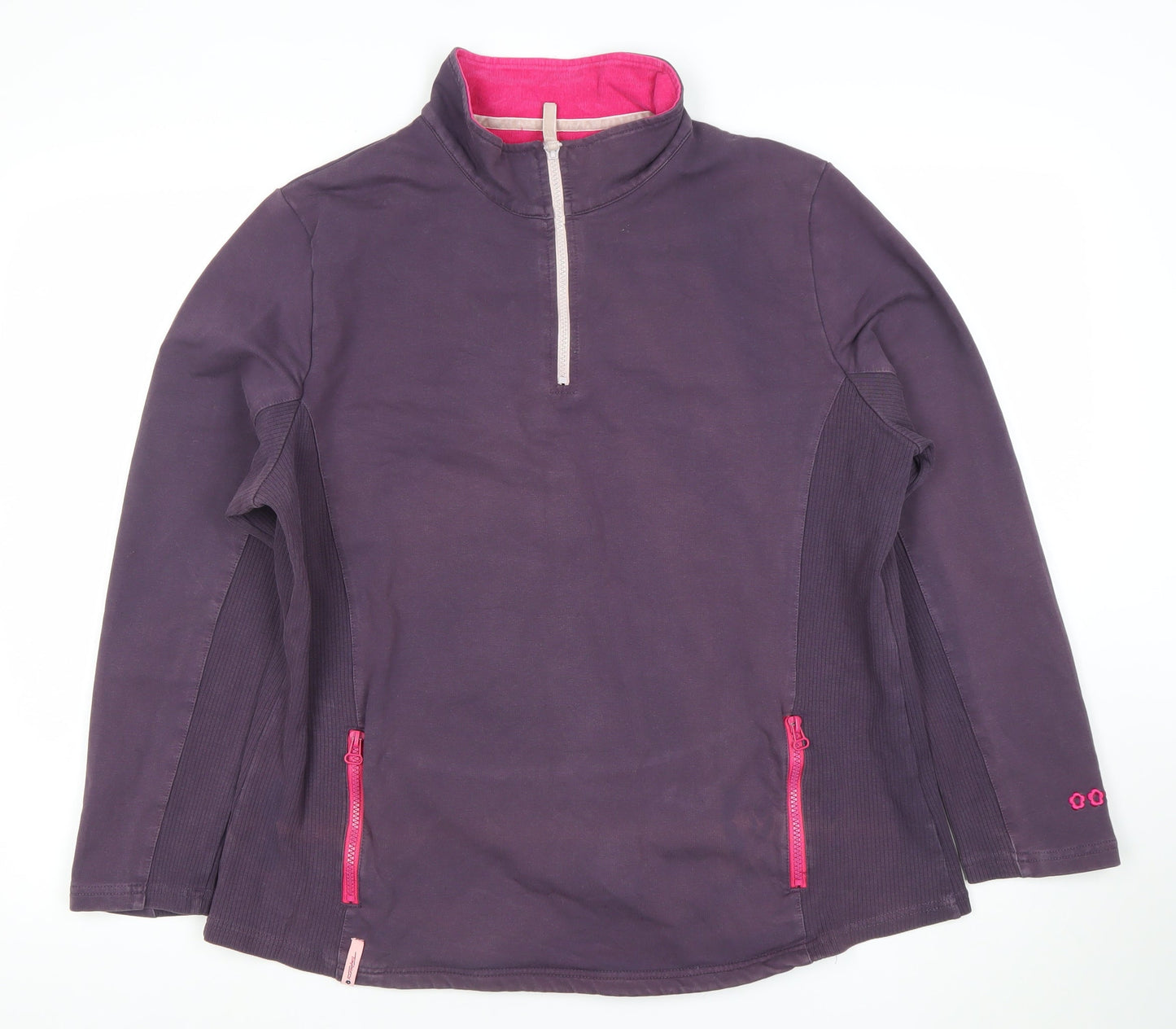 Tog 24 Women's Purple XL 1/2 Zip Sweatshirt Cotton Blend