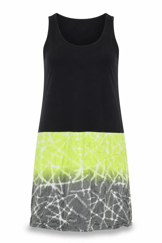 Miss Captain Womens Black Green Grey Tie Dye Tank Dress Size 14
