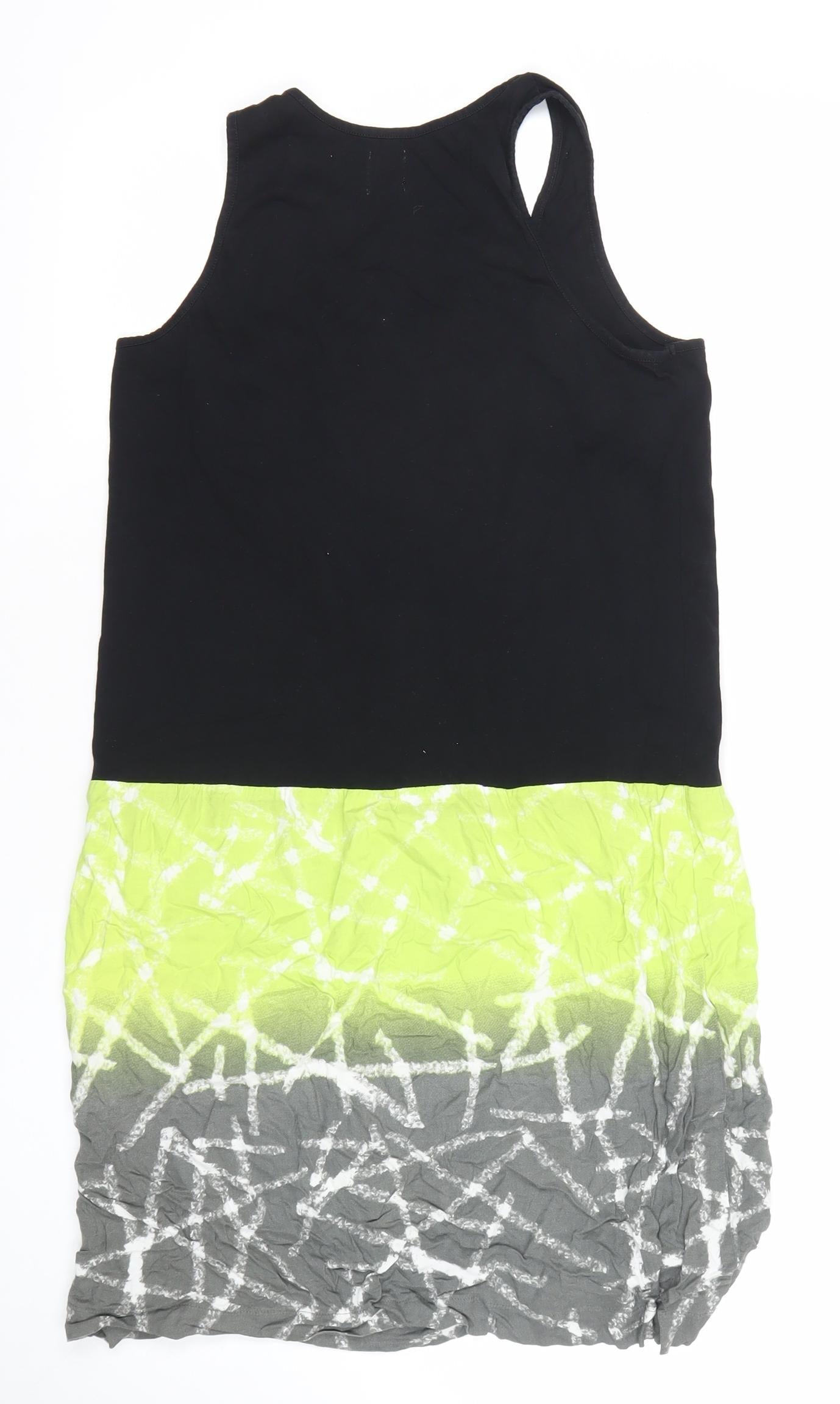 Miss Captain Womens Black Green Grey Tie Dye Tank Dress Size 14