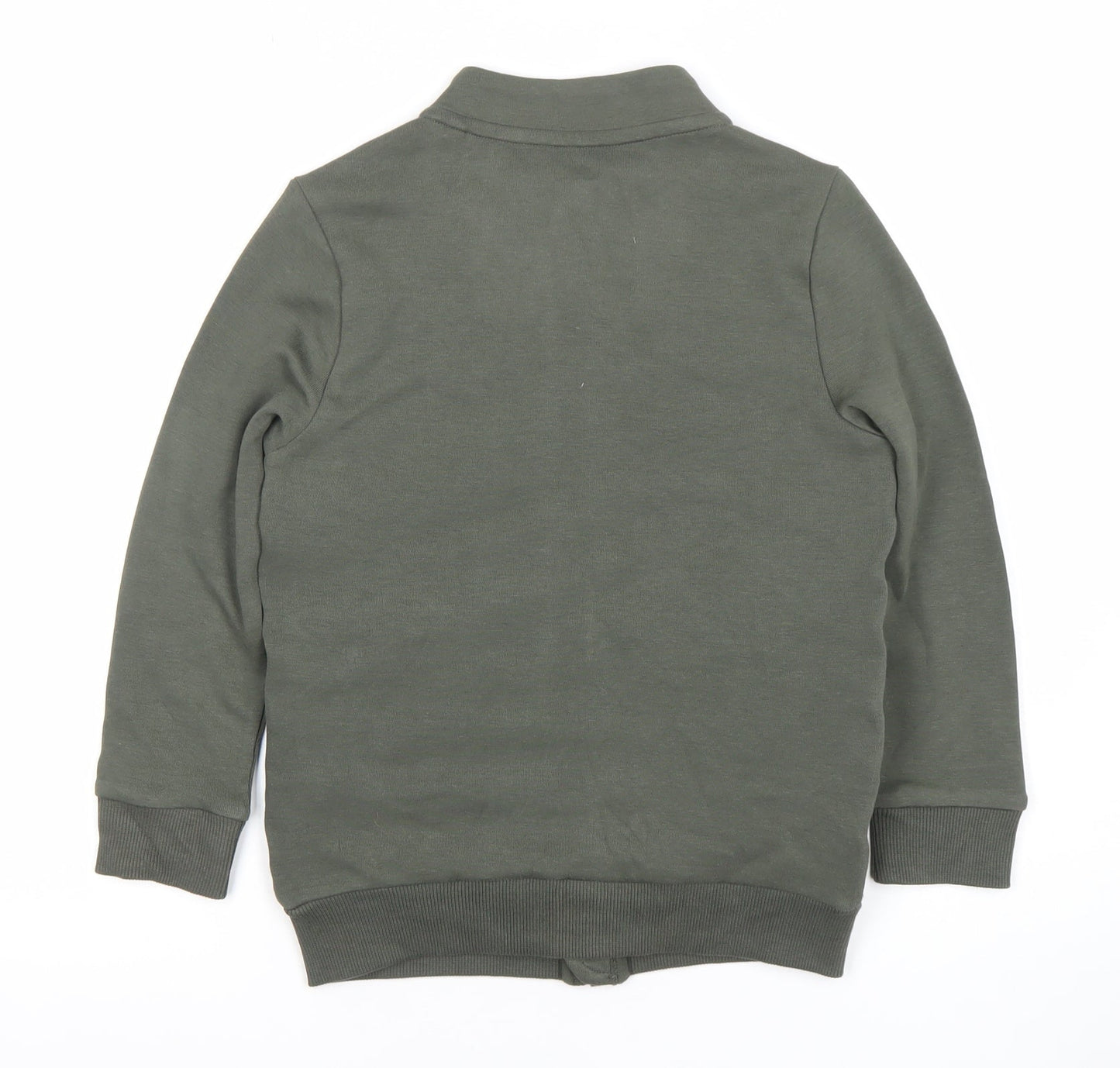 F&F Boys Green Bomber Jacket 7 Years Full Zip Quilted Mid-Length