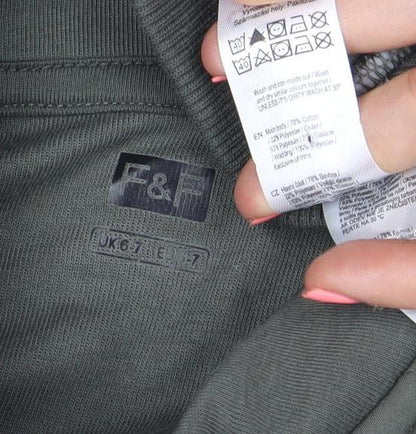 F&F Boys Green Bomber Jacket 7 Years Full Zip Quilted Mid-Length