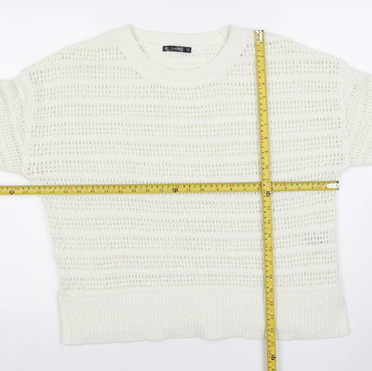 Dunnes Women’s White Medium Open-Knit Pullover Jumper M