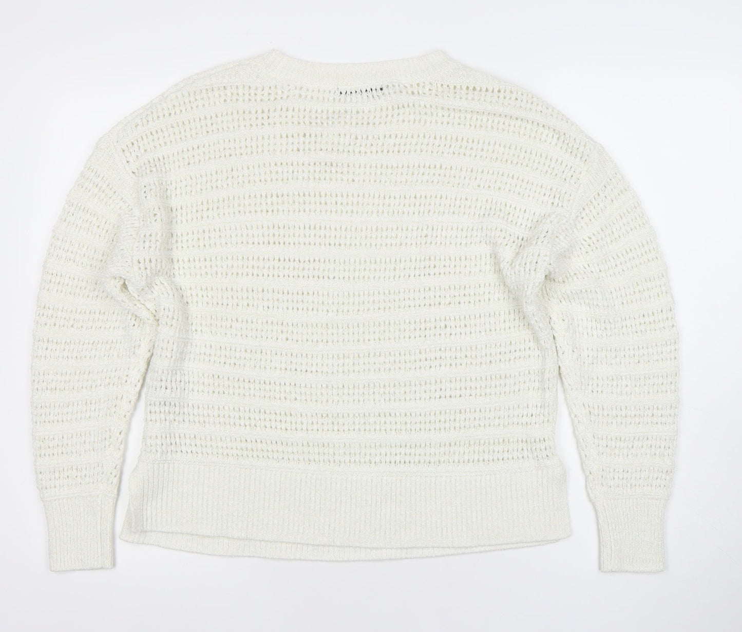 Dunnes Women’s White Medium Open-Knit Pullover Jumper M