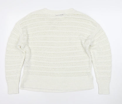 Dunnes Women’s White Medium Open-Knit Pullover Jumper M