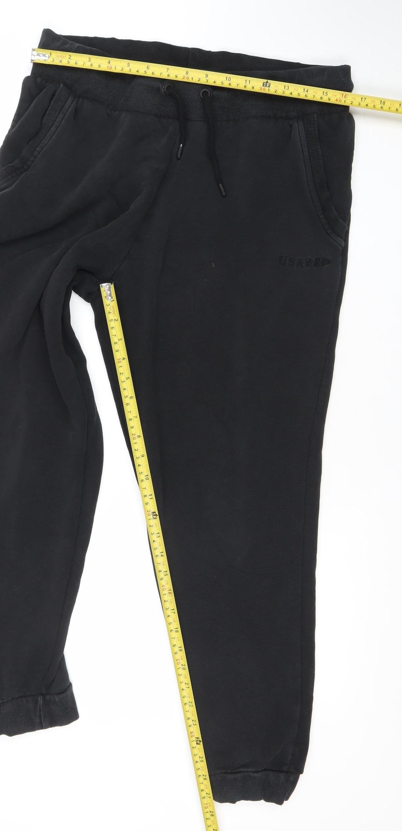 USA Pro Women Black Jogger Sweatpants Size M Cotton Blend